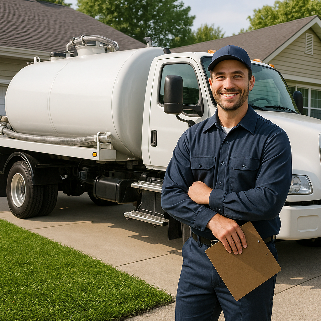 Professional septic service technician ready to help in Apex